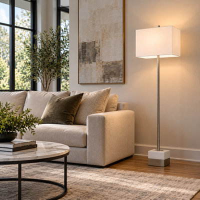 Transitional 1 Light Silver Floor Lamp