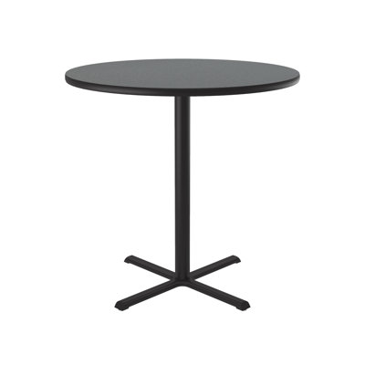 Pine Round Metal Base Dining Table