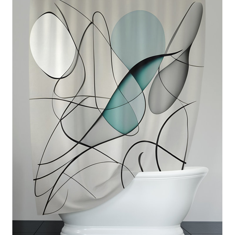 Rideau de douche Clotile Abstract, H 83 po x l 70 po