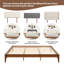 Structure de lit plateforme en bois de bambou sec de 12 pouces, avec support en lattes de bois, aucun sommier requis, assemblage facile-56893279