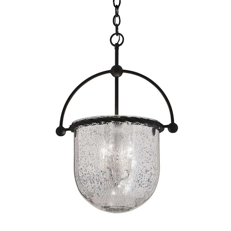 Luminaire suspendu simple en forme d'urne à 3 lumières Mercury, H 25 po x l 17 po x P 13,5 po
