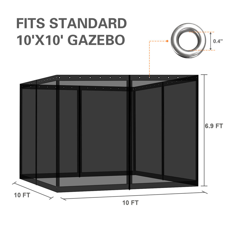Remplacement de l'écran de moustiquaire universel Gazebo, 10 pi x 10 pi