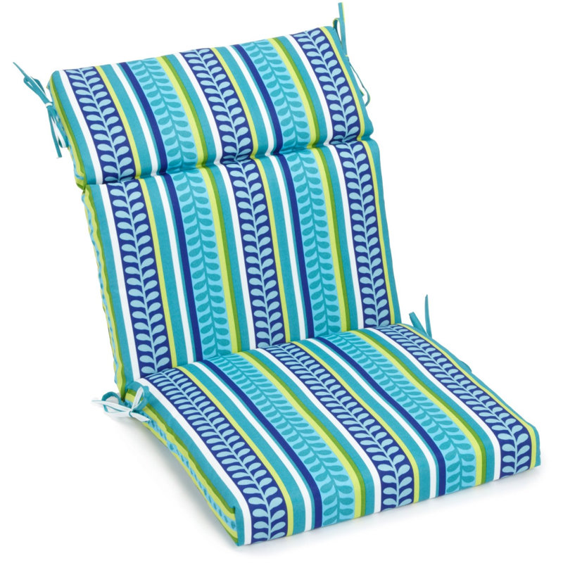 Outdoor Seat/Back Chair Cushion, 22" W x 45" D, Montserrat Sangria