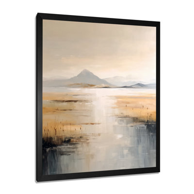 «Brown Grey Sunset Over Flathead Lake - Montana», reproduction d'art sur toile, paysage brun