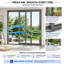 Porte coulissante extérieure en métal et plastique pour patio, modèle 8166 Blanc Soie 64 x 80, porte active à droite, porte coulissante en verre trempé transparent-98195822-98195827-98195824