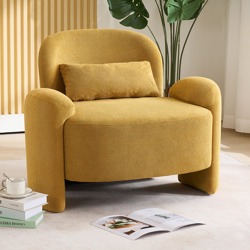 Fauteuil d'appoint moderne surdimensionné 37,2 po, Jaune