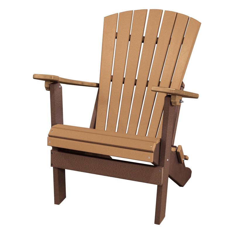 Carla Foldable Outdoor Adirondack Chair, Cedar/Tudor Brown