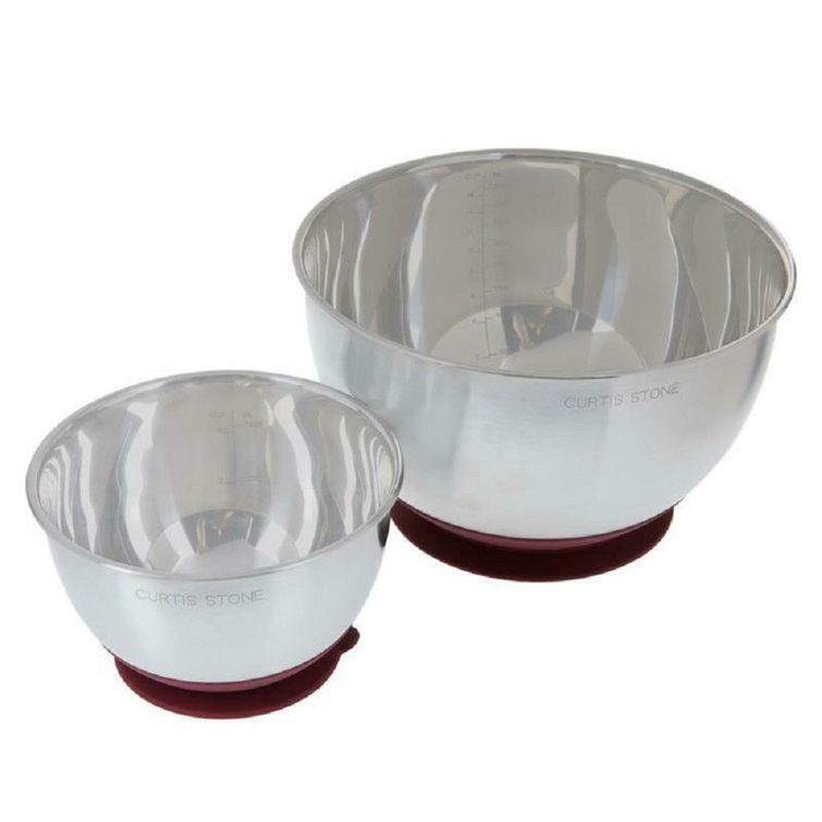 Curtis Stone 8-Piece Mixing Bowl Set - Red