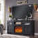 Rymann Farmhouse Fireplace TV Stand with Timer, Wood TV Console for TVs up to 78" with 23" Electric Fireplace Included