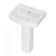 22" W x 17" D Pedestal Bathroom Sink Rectangular Vitreous China with Single Faucet Hole and Overflow