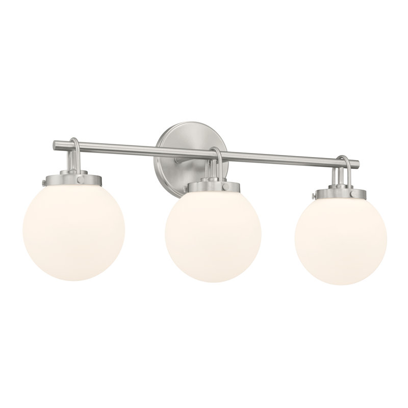 Meuble-lavabo 3 lumières 24 po Ortesa, H 10,5 po x l 24 po x P 6,5 po, Trois lumières, Nickel