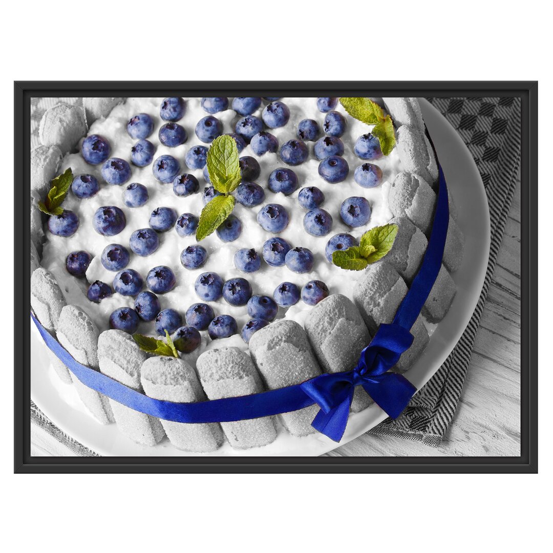 Gerahmtes Wandbild Leckere Blaubeertorte