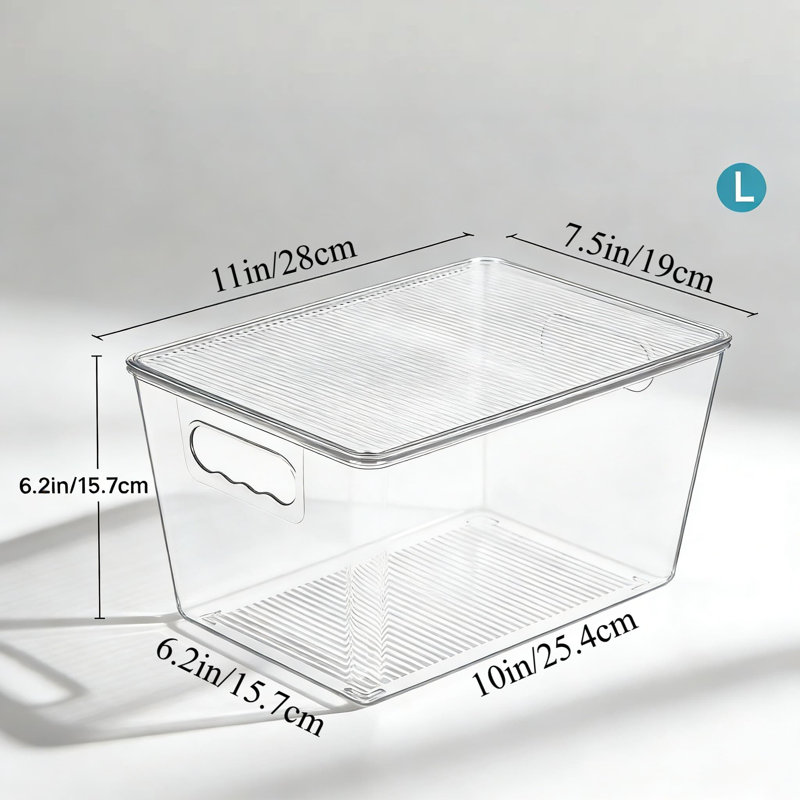 Bacs de rangement transparents empilables avec couvercles et poignées, grands contenants de rangement en plastique pour garde-manger, cuisine, armoire, réfrigérateur, salle de bain et rangement