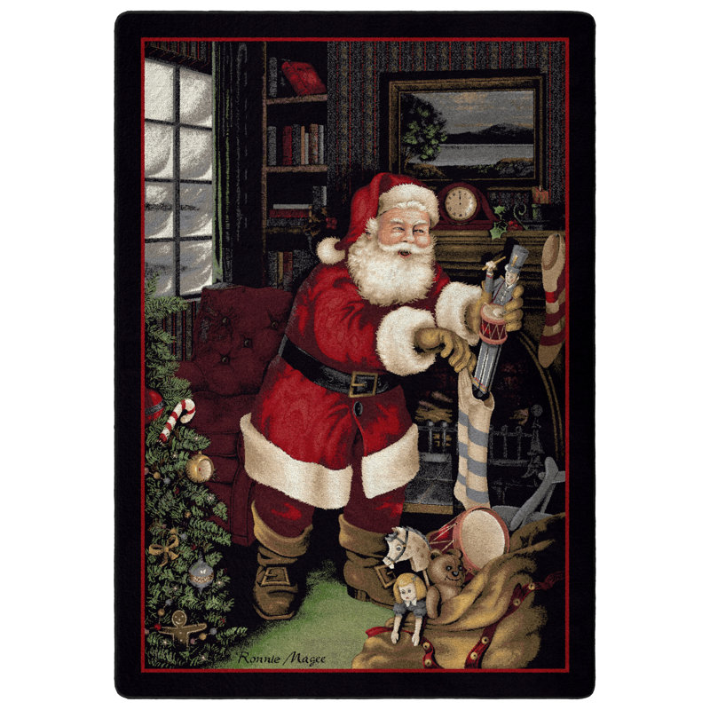Norsworthy Santa's Visit Area Rug, Rectangle 5'4" x 7'8"