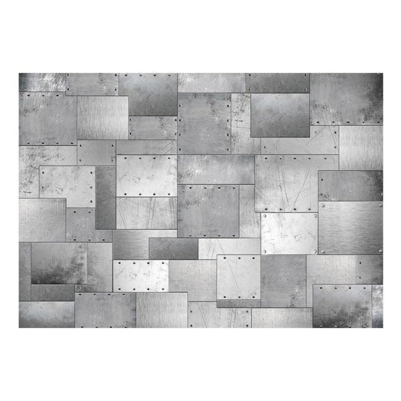 Plaque murale en métal, gris, L 96 po x l 137 po