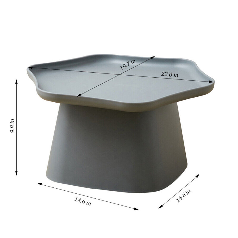 Table d'appoint carrée pour table basse moderne, H 9,8 po x l 19,7 po x P 22 po