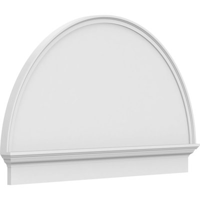50"W x 31-3/4"H x 2-3/4"P Half Round Smooth Architectural Grade PVC Combination Pediment