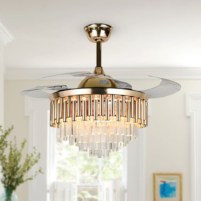 Meindert 42''Crystal Ceiling Fan with LED Lights