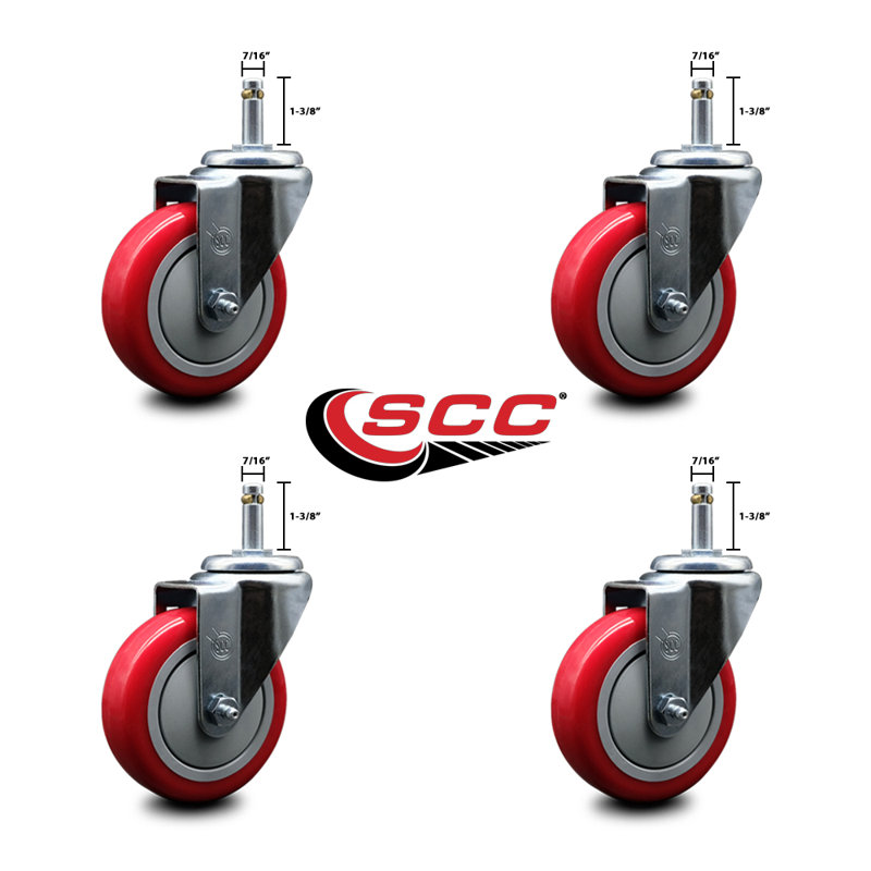 Grip Ring Stem Caster, Red