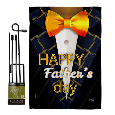 Double Sided 18.5 in. H x 13 in. W Polyester Father's Day Flag set