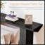 Console de style campagnard industriel de 63 pouces avec conception triangulaire inversée, étroite et durable pour l'entrée et le couloir, finition grain de bois noir