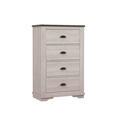 Contemporary Four-Drawer Chest Bedside Cabinet, Perfect for Storage and Style in Modern Bedrooms.