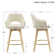 Lovetro Swivel Full Back Linen Upholstered 26.8"H Counter Stool with Solid Wood Frame and Arms