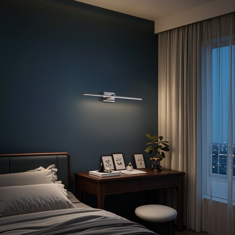 Santino 28" Modern Minimalist Swivel Integrated Dimmable LED Rechargeable Picture Light with Touch Sensor, Chrome