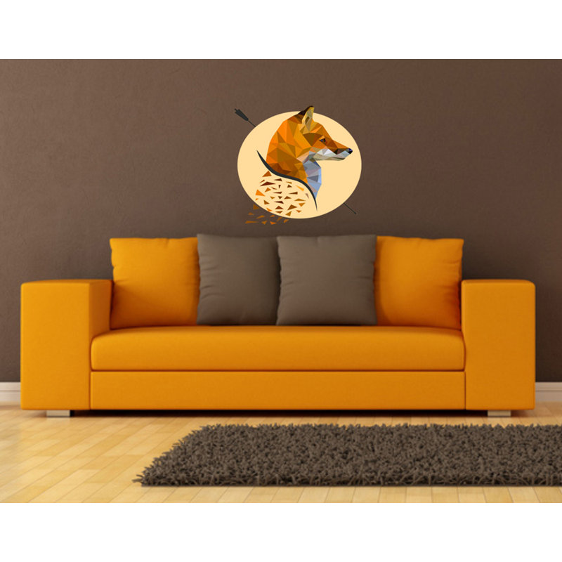 Décalcomanie murale renard polygonal, H 20 po x l 22 po