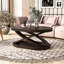 44 Inch Wood Oval Coffee Table With X-Shaped Base,Cocktail Table With Open Storage, Sofa Center Table For Living Room, Home Office, Walnut-1975541204