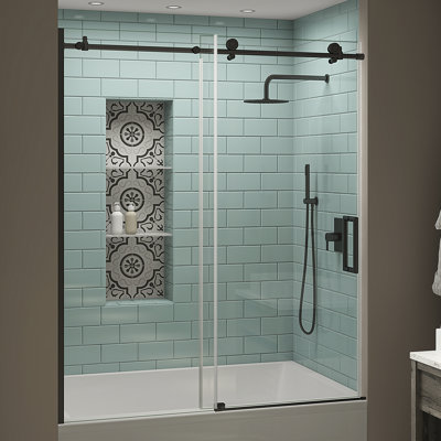 Coraline XL  56 W x 70 H Single Sliding Frameless Tub Door