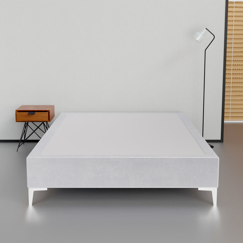Lit en bois massif Manasvi, H 14 po x l 44 po x L 75 po, Blanc