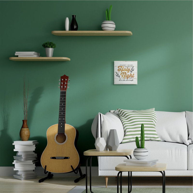 «Silent Night Holy Night», art textuel, Plaque murale, H 12 po x l 12 po