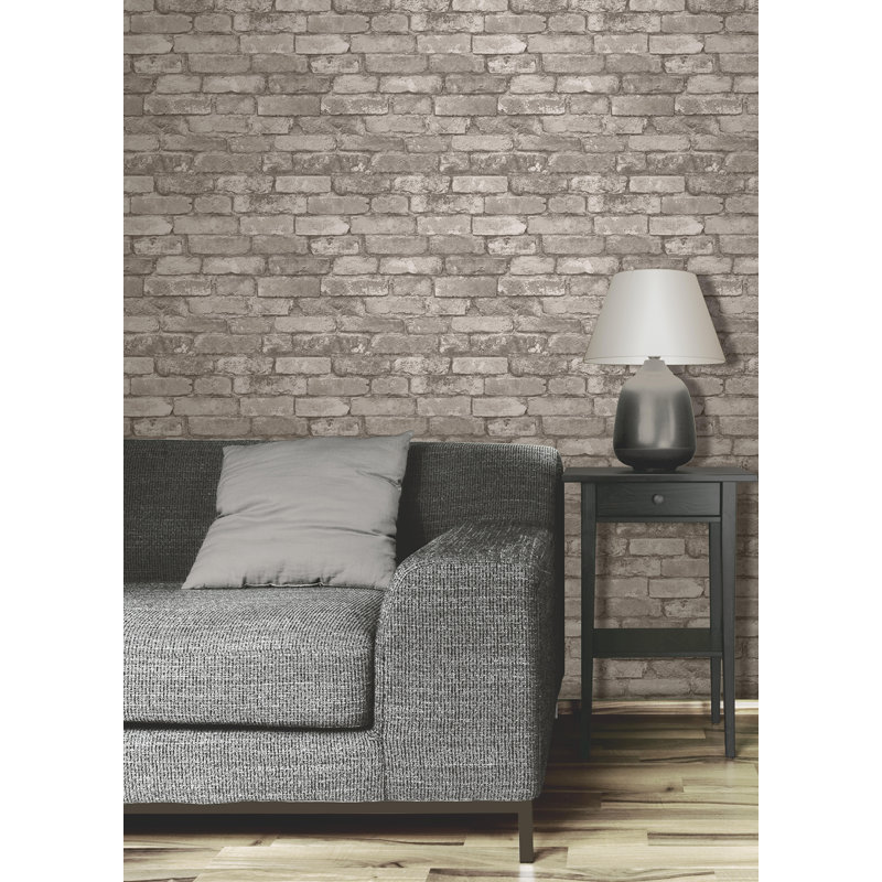 Papier peint gris anthracite Davis, Gris clair