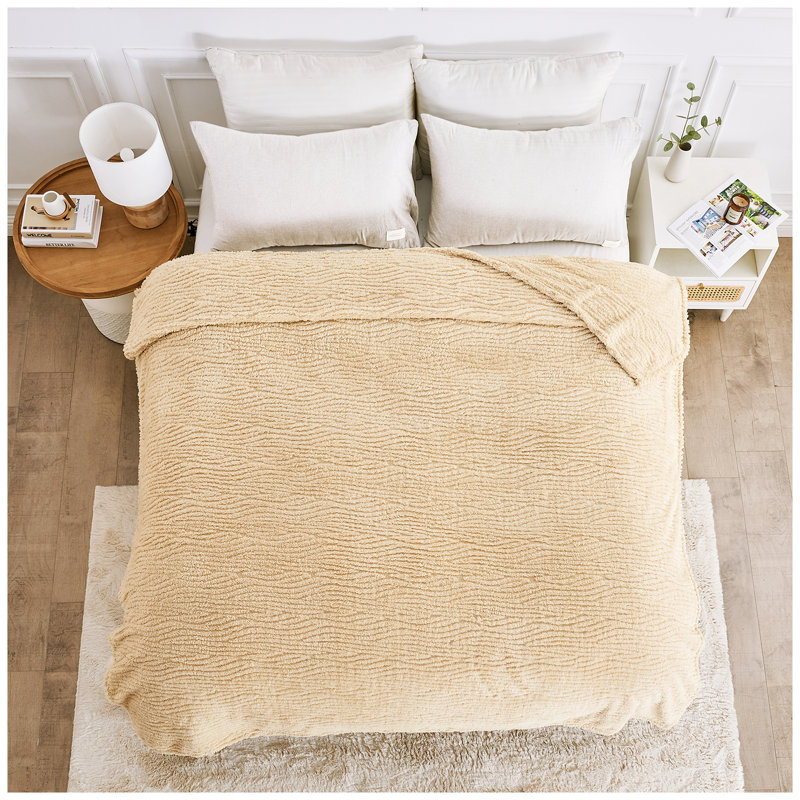 Ardith Standard Throw Blanket, 200cm W x 240cm L, Natural