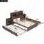 Lit plateforme avec rangement et tablettes coulissantes, lit gigogne et 2 tiroirs-1660148916
