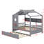 Lit maison avec lit gigogne et tablette de rangement-283694657-283694658