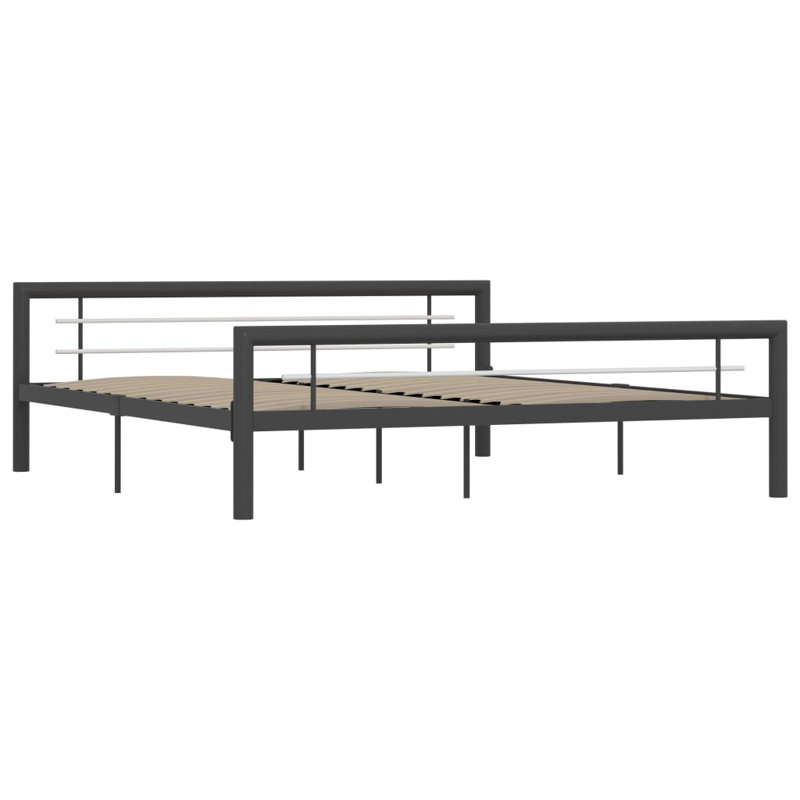 Andelina Metal Bed, grey and white, 180 x 200 cm