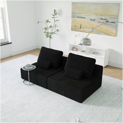 Canapé modulaire surdimensionné surdimensionné, ensemble de canapé de plancher Boucle de luxe, canapé convertible compressé, canapé spacieux rempli de mousse pour le salon, combinaison libre, 3 couleurs