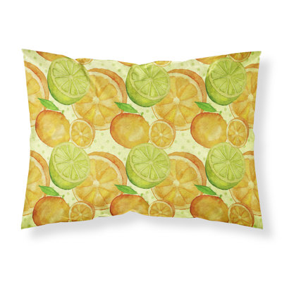 Taie d’oreiller aquarelle limes et oranges à agrumes