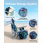 Chaise de plage à dossier inclinable, chaises de plage pliantes portatives avec 5 positions réglables, glacière intégrée et sangles de sac à dos-1044937978-1062432623