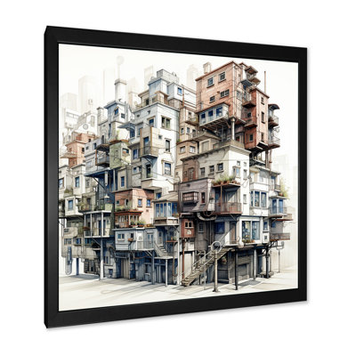 Dessin d'analyse d'un bâtiment urbain IV sur toile
