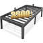Structure de lit plateforme simple en métal TG, 18 po de haut, capacité robuste de 3500 lb, lattes en acier antidérapantes, sans bruit, aucun sommier tapissier requis