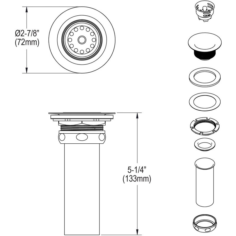 Basket Strainer Kitchen Sink Drain