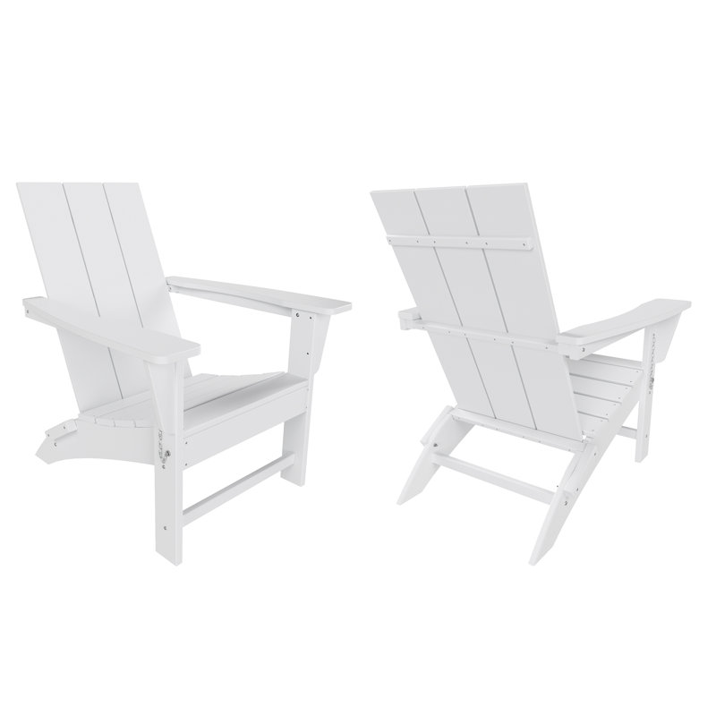 Joubert Foldable Outdoor Adirondack Set, White