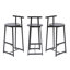 Ensemble de 3 tabourets de bar 27 po H 27 po avec repose-pieds moderne pour comptoir (noir et noir)-1416399470