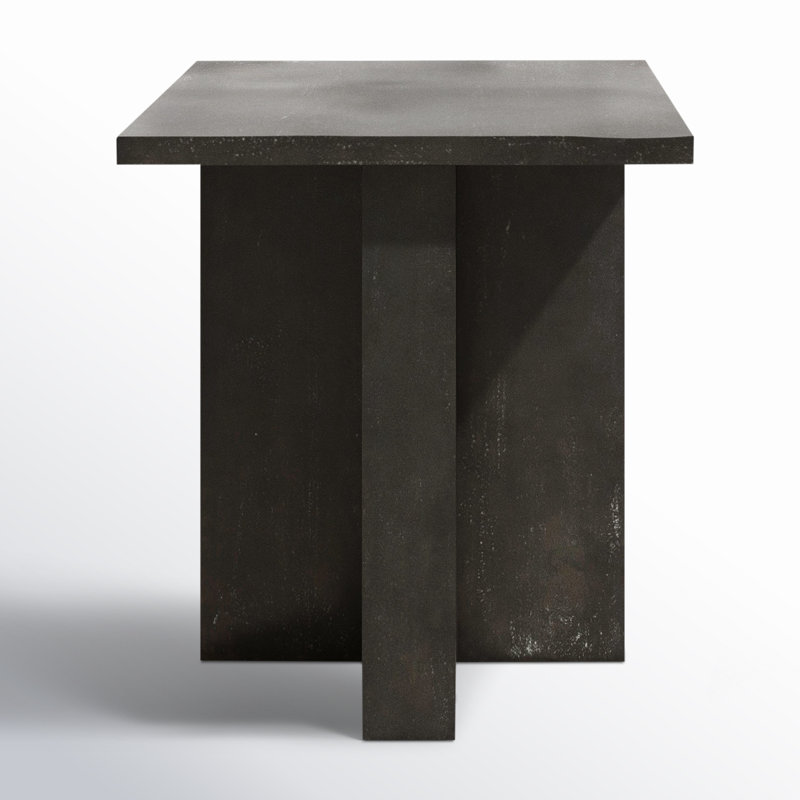 Terrell Outdoor Square Side Table, Dark Gray