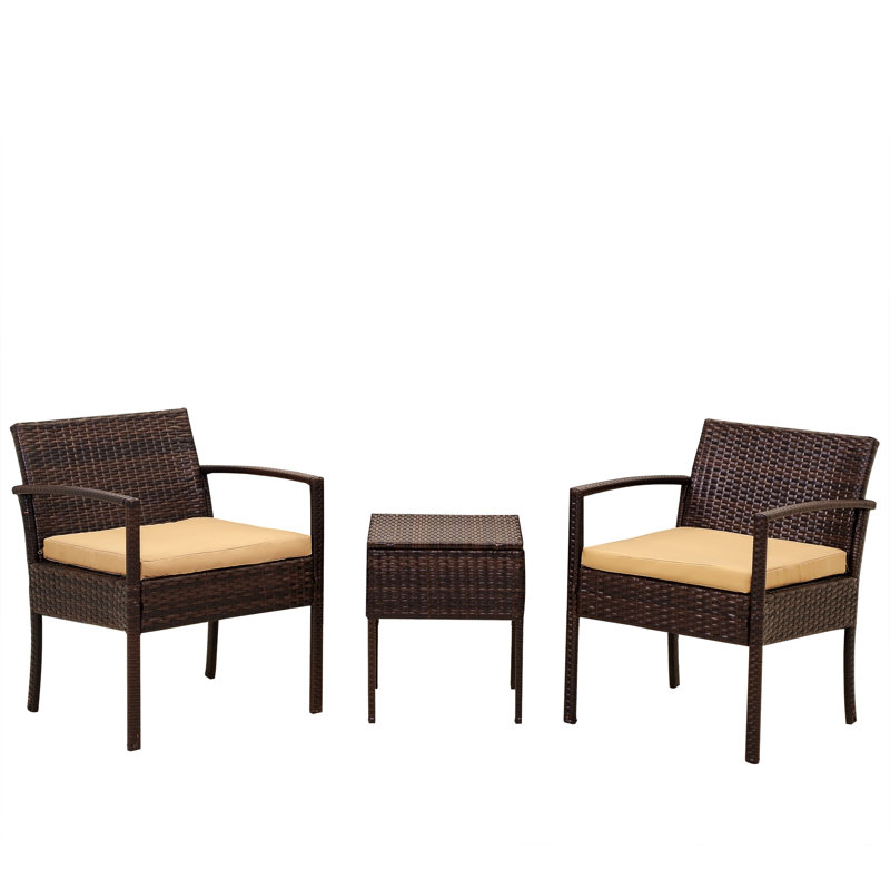 Ensemble de mobilier d'extérieur en osier PE, canapé modulaire en rotin de patio avec coussins, Brun / brun