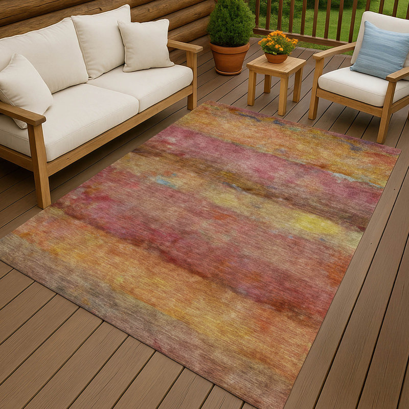 Machine Washable Indoor/Outdoor Matteson ACN2311 Stripes Rug, Rectangle 2'6" x 3'10"