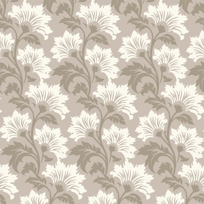 Wildflower - Papier peint botanique chêne blanchi